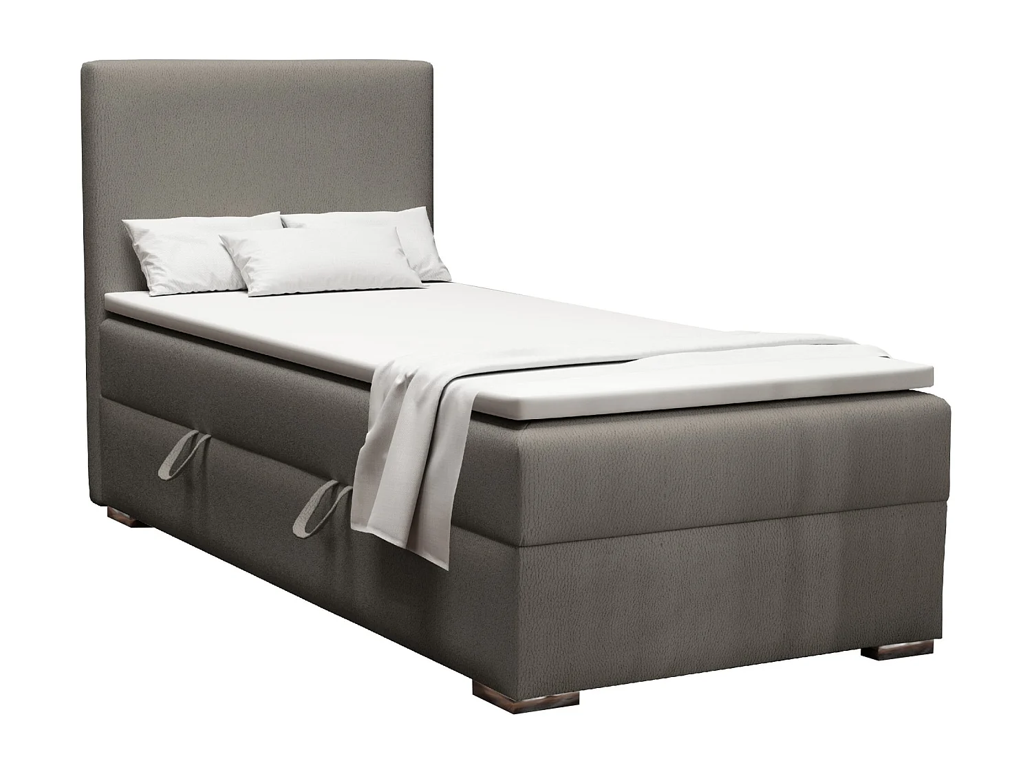 EINZELBETT mit Topper Kiberg Mini Seite Links, 100x200 cm, Soft 29 (Grau)