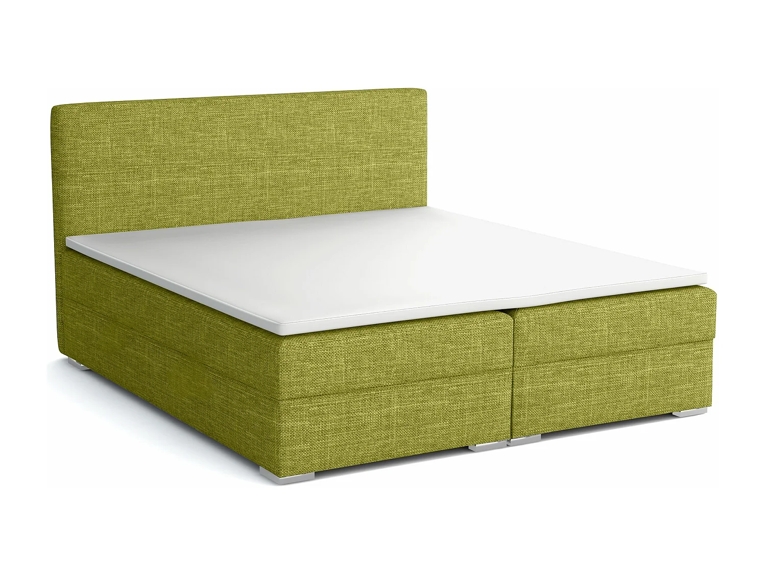 LIT BOXSPRING avec surmatelas Soler 140x200 cm, Lux 22 (Jaune-vert)