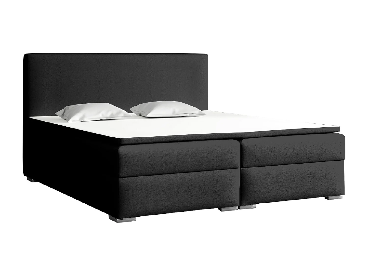 LIT BOXSPRING avec surmatelas Soler 200x200 cm, Soft 11 (Noir)