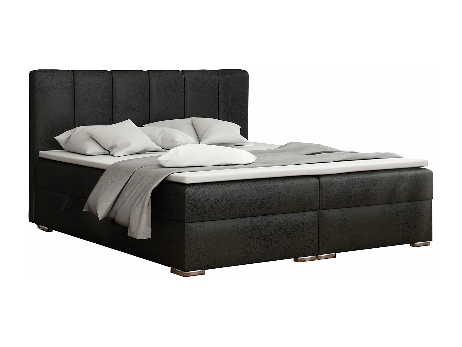 BOXSPRINGBETT mit Bettkästen Provo 180x200 cm, Gobi 97 (Schwarz)