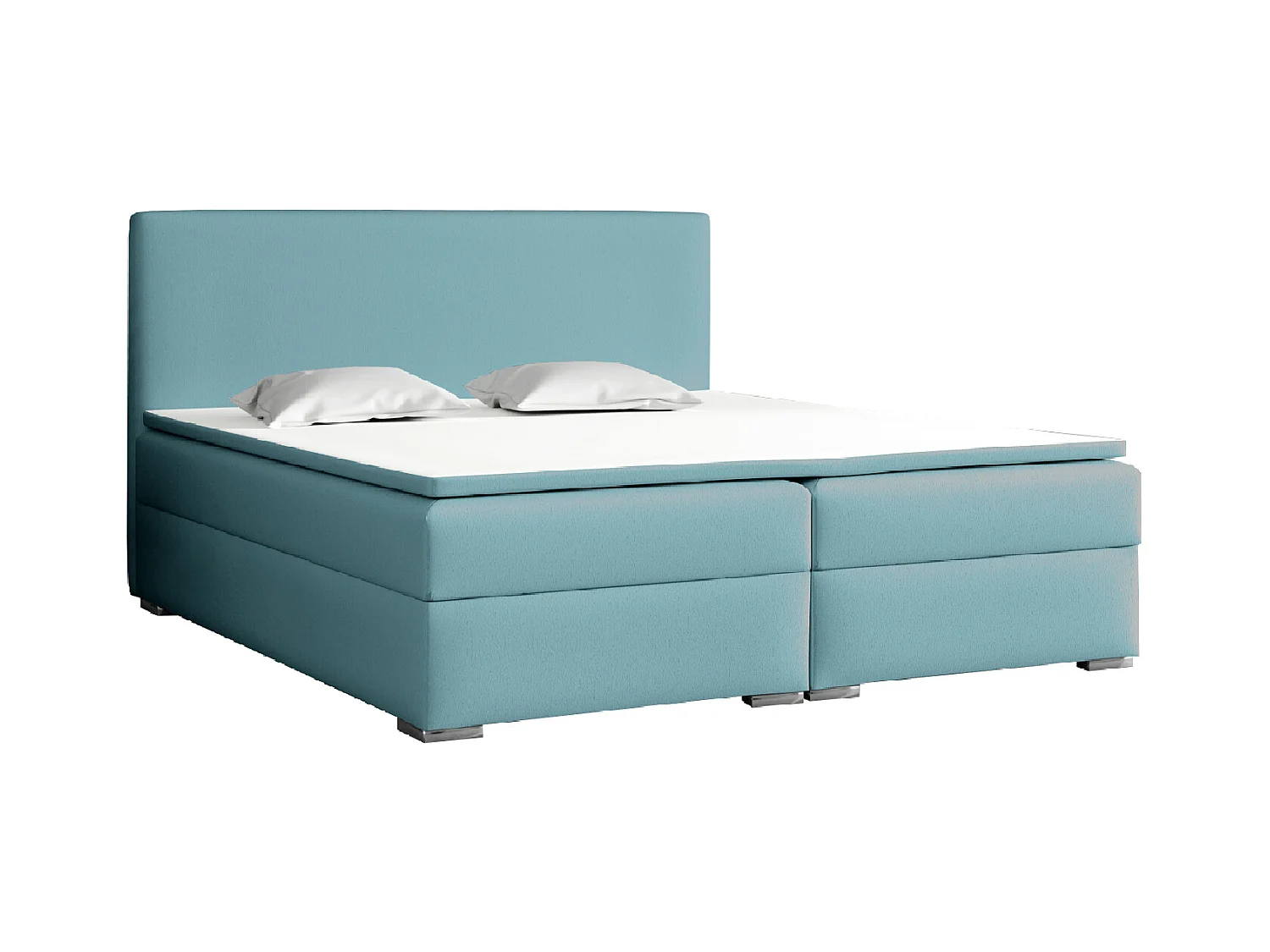 LIT BOXSPRING avec surmatelas Soler 200x200 cm, Soft 08 (Bleu pastel)