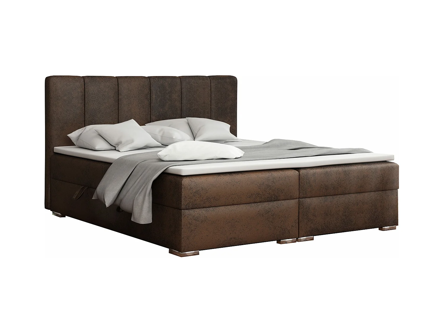 LIT BOXSPRING avec coffres Provo 180x200 cm, Gobi 03 (Brun)