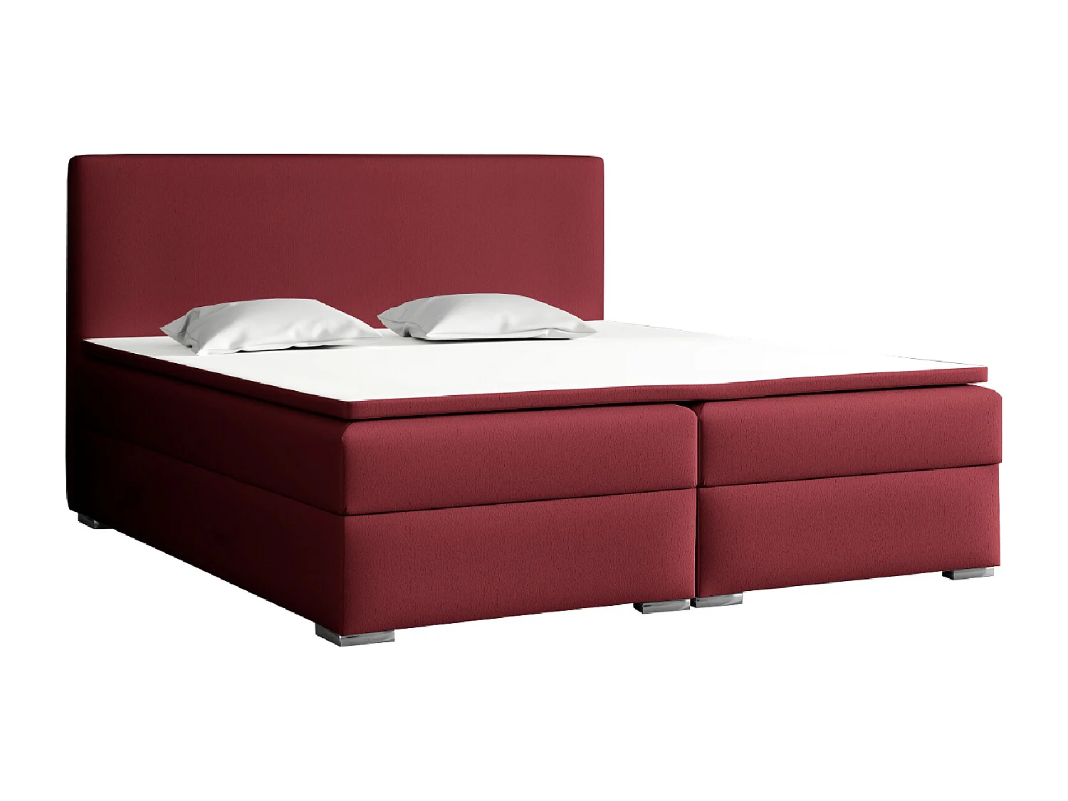 LIT BOXSPRING avec surmatelas Soler 200x200 cm, Soft 28 (Bordeaux)