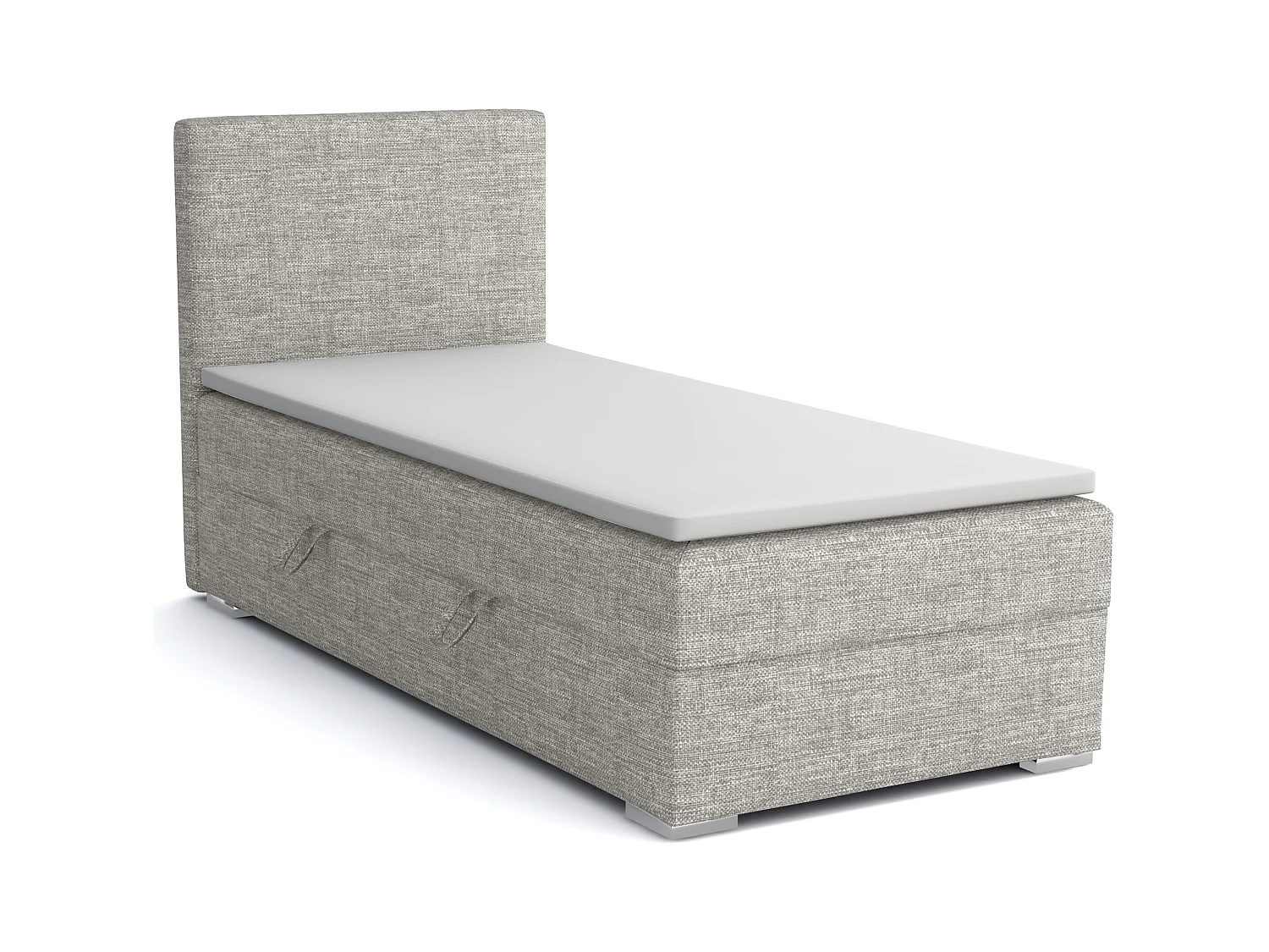 EINZELBETT mit Topper Kiberg Mini Seite Links, 100x200 cm, Lux 05 (Hellgrau)
