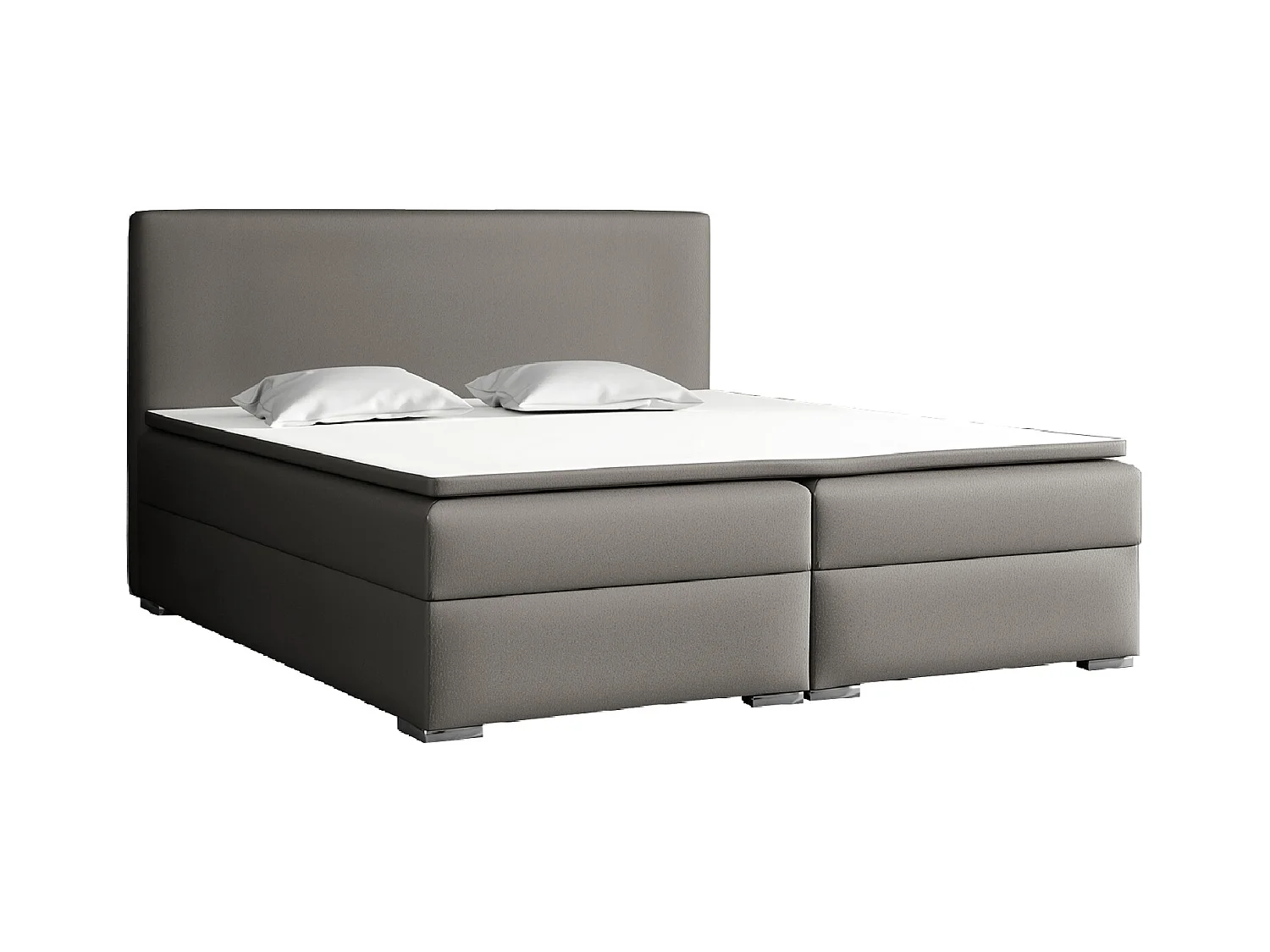 LIT BOXSPRING avec surmatelas Soler 200x200 cm, Soft 29 (Gris)