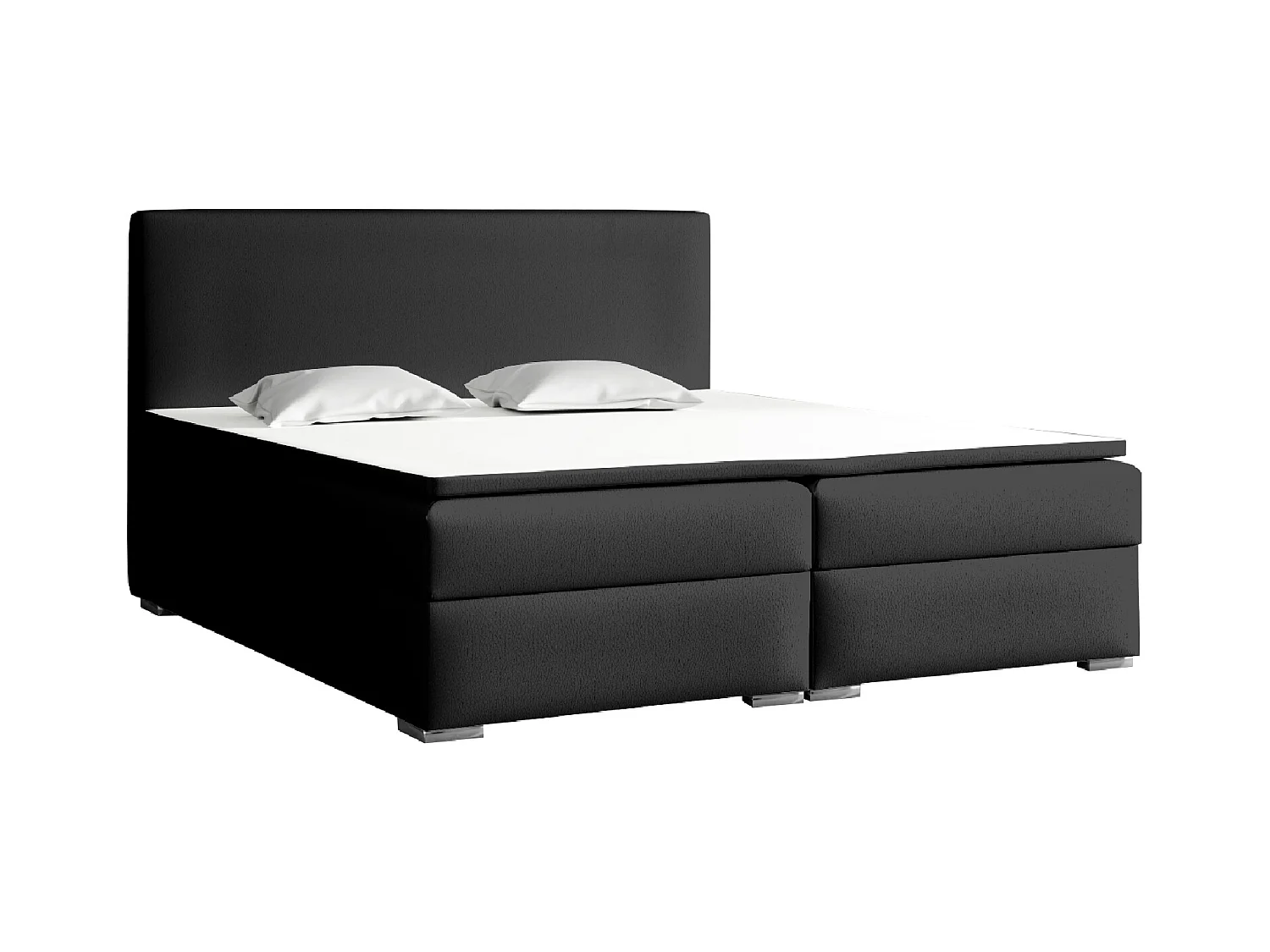 LIT BOXSPRING avec surmatelas Soler 140x200 cm, Soft 11 (Noir)