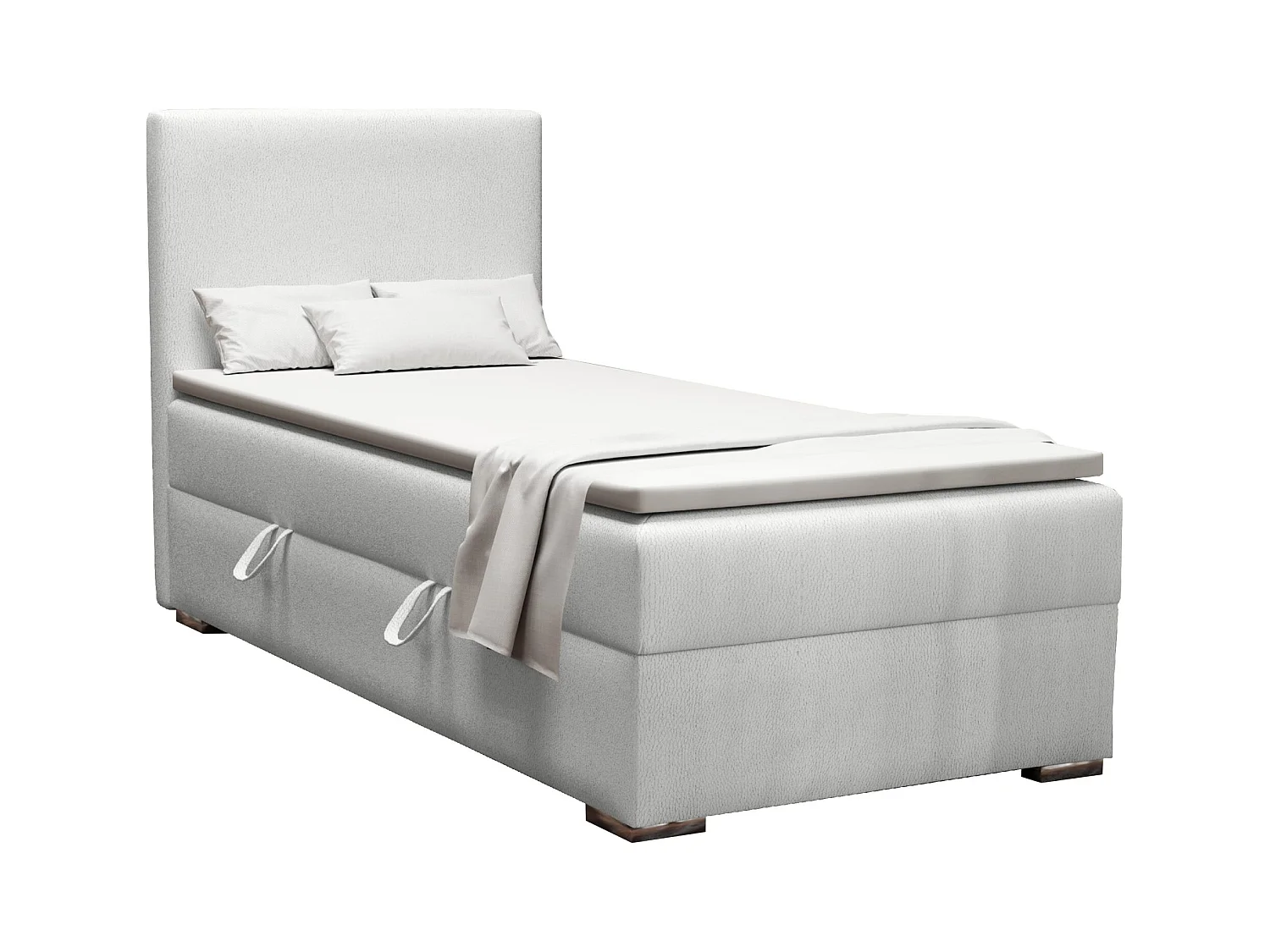 EINZELBETT mit Topper Kiberg Mini Seite Links, 90x200 cm, Soft 17 (Weiss)