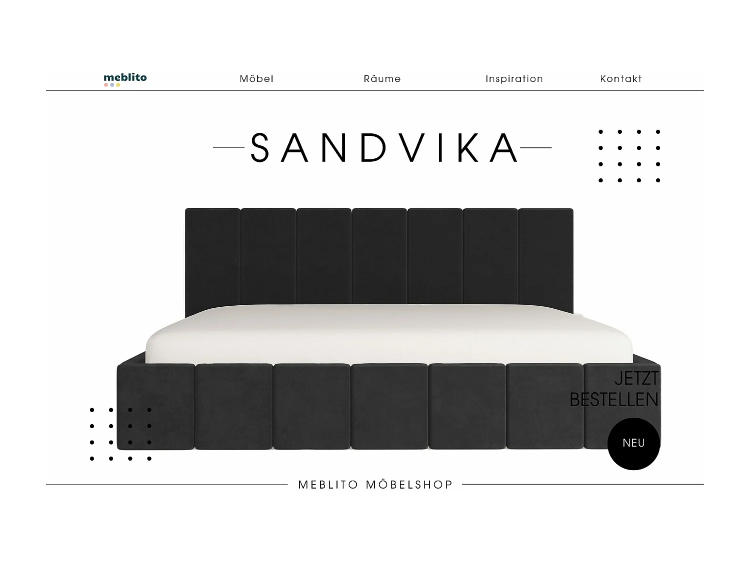 LIT CAPITONNÉ en velours Sandvika avec matelas Noir 140x200 cm