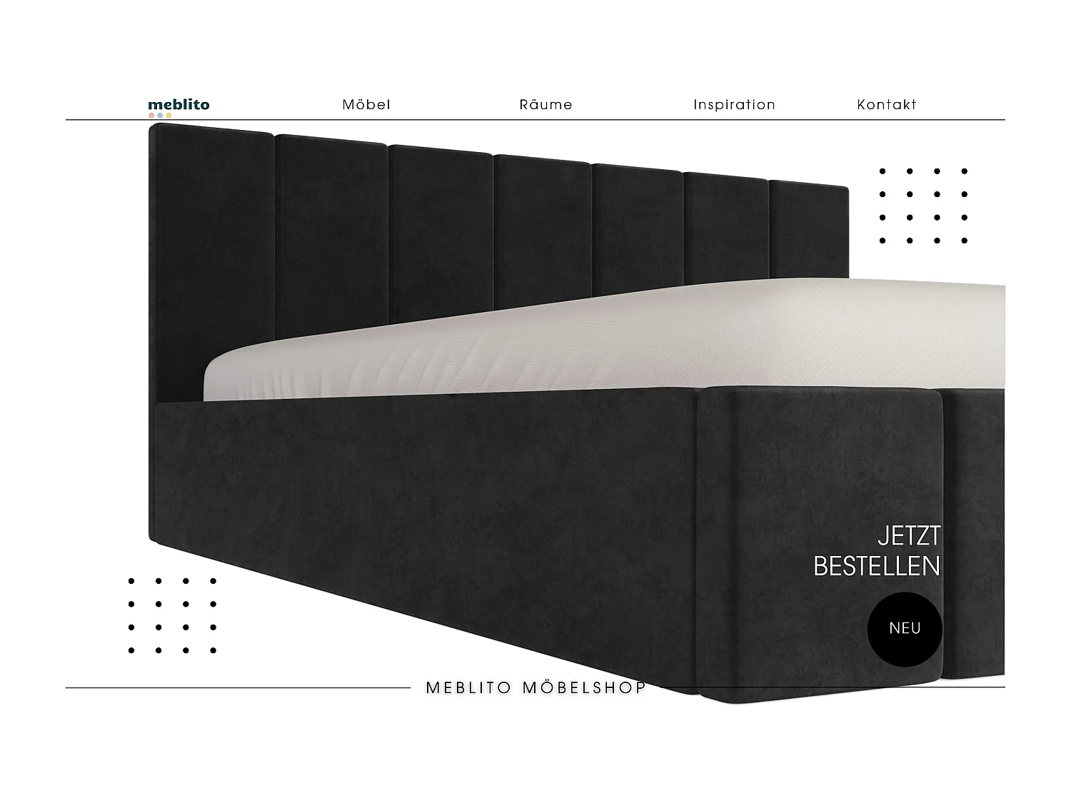 LIT CAPITONNÉ en velours Sandvika avec matelas Noir 140x200 cm