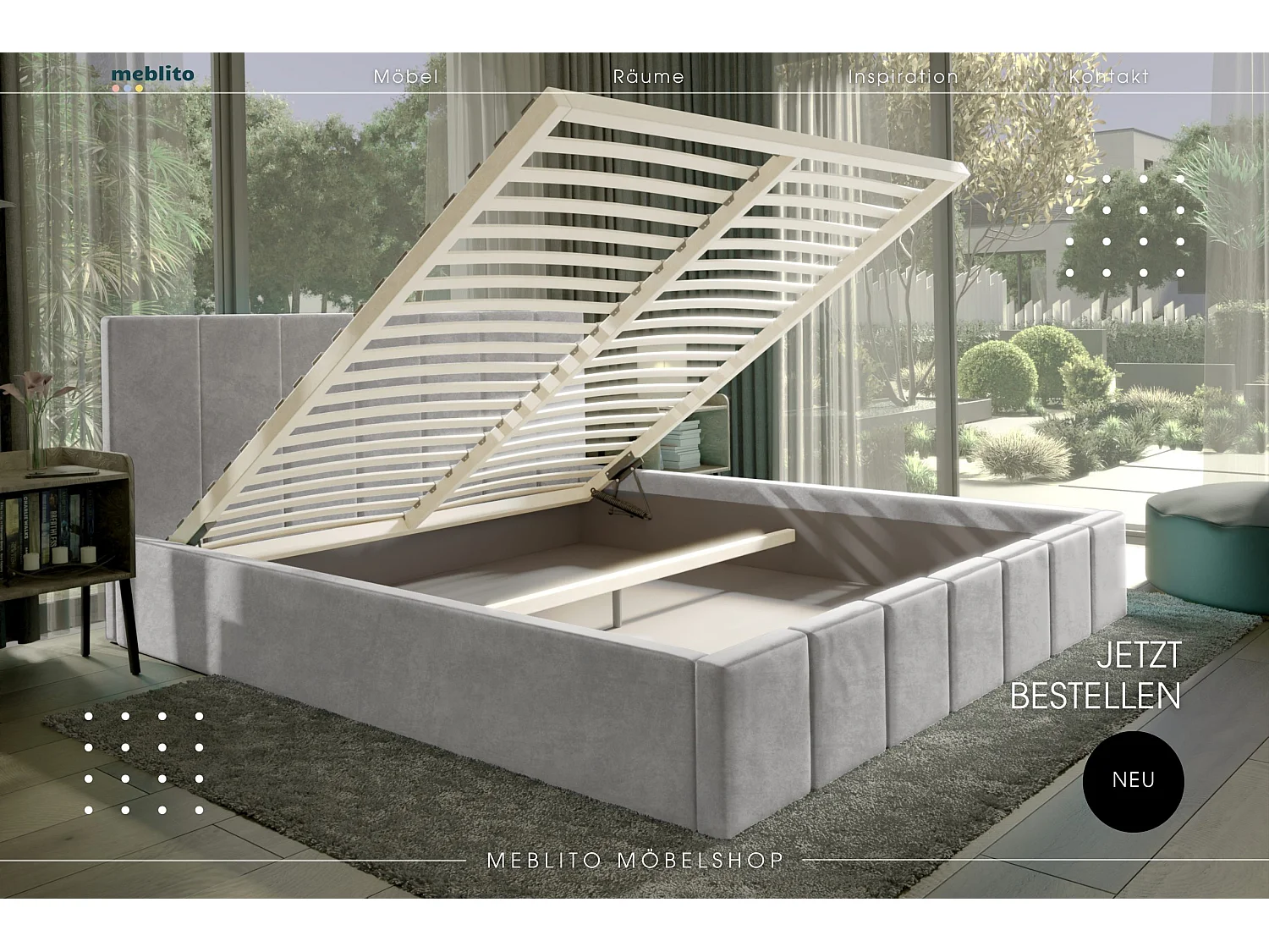 LIT CAPITONNÉ en velours Sandvika avec matelas Gris clair 180x200 cm