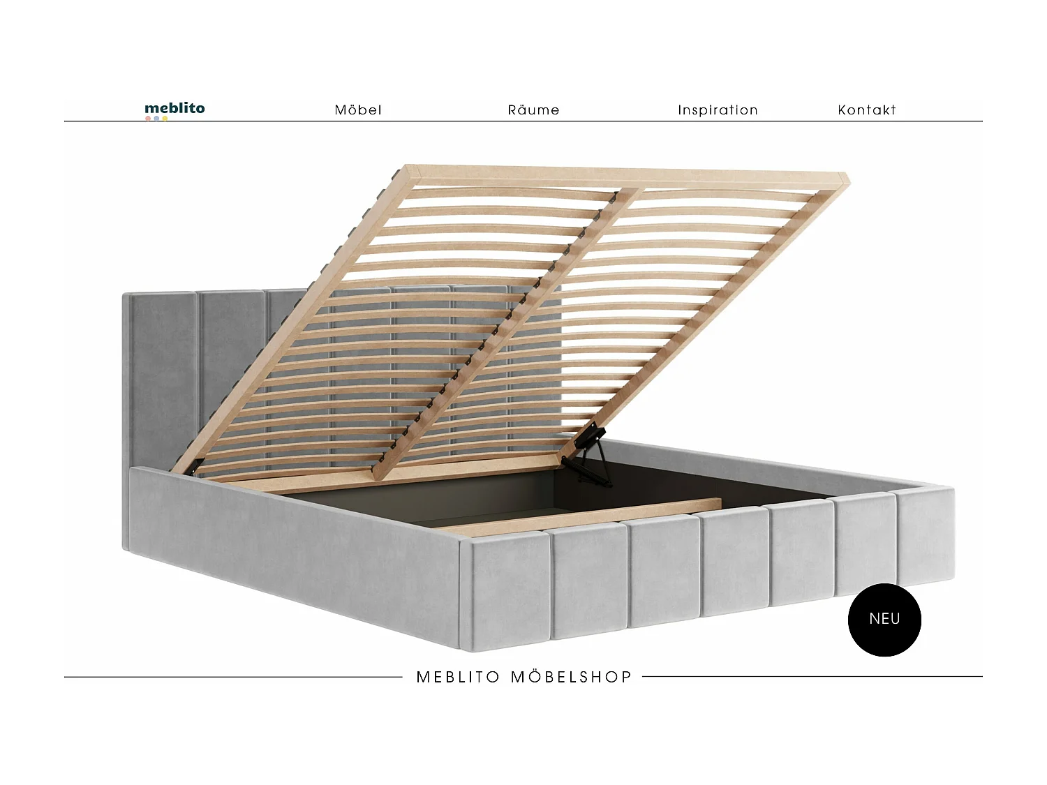 LIT CAPITONNÉ en velours Sandvika avec matelas Gris clair 180x200 cm