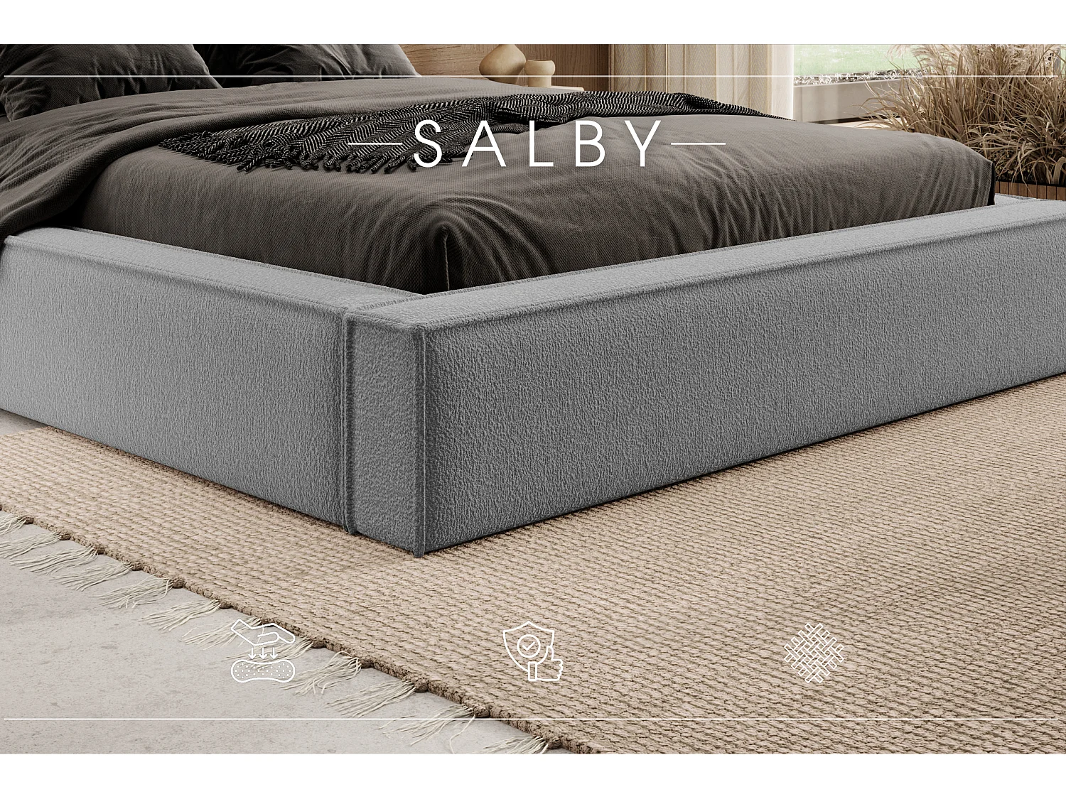 POLSTERBETT mit Bettkasten Matratze Salby 180x200 cm, Graphit