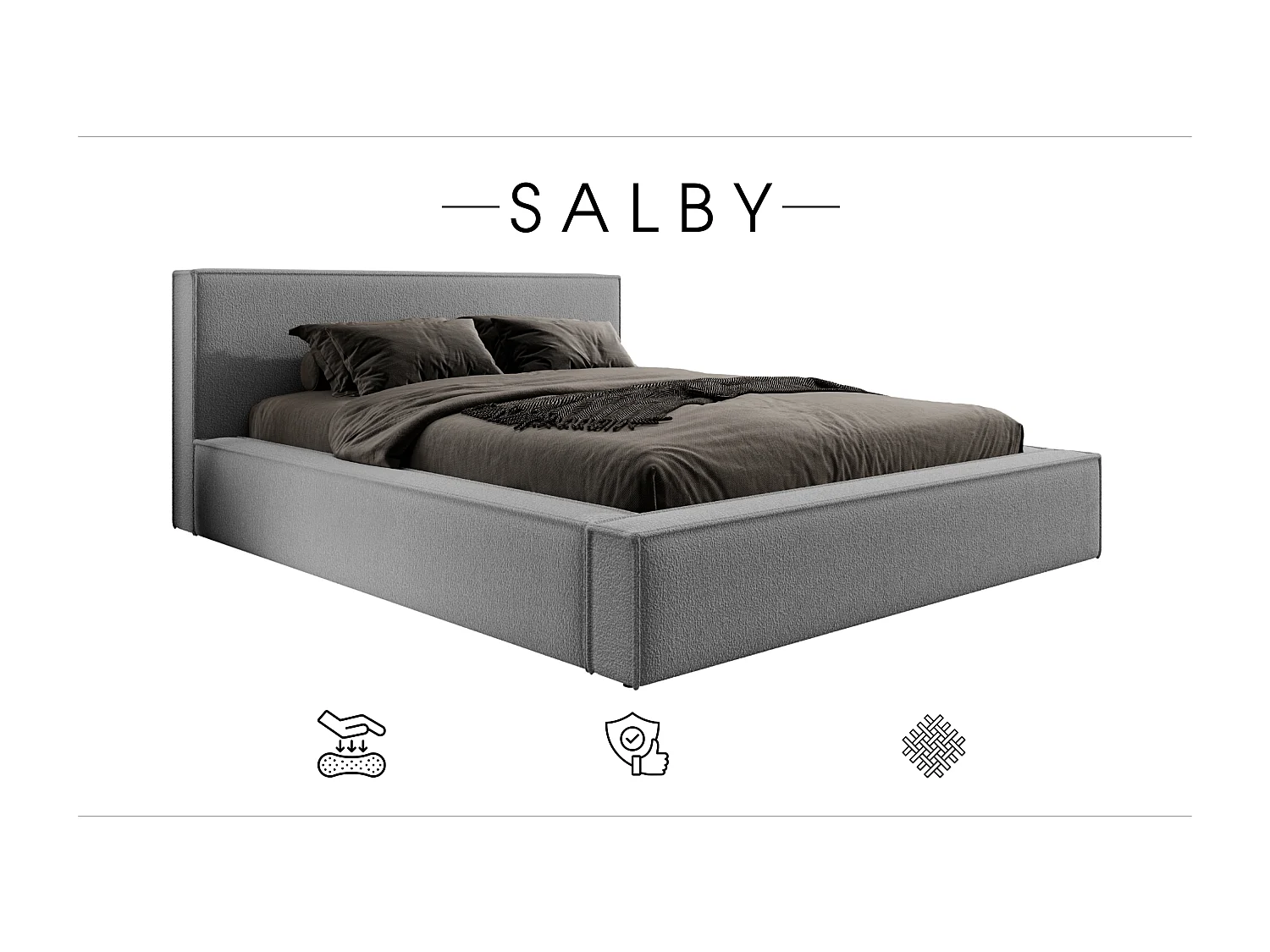 POLSTERBETT mit Bettkasten Matratze Salby 180x200 cm, Graphit