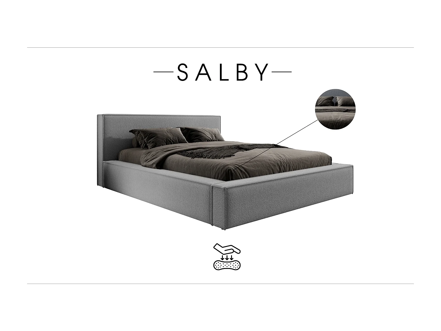POLSTERBETT mit Bettkasten Matratze Salby 180x200 cm, Graphit