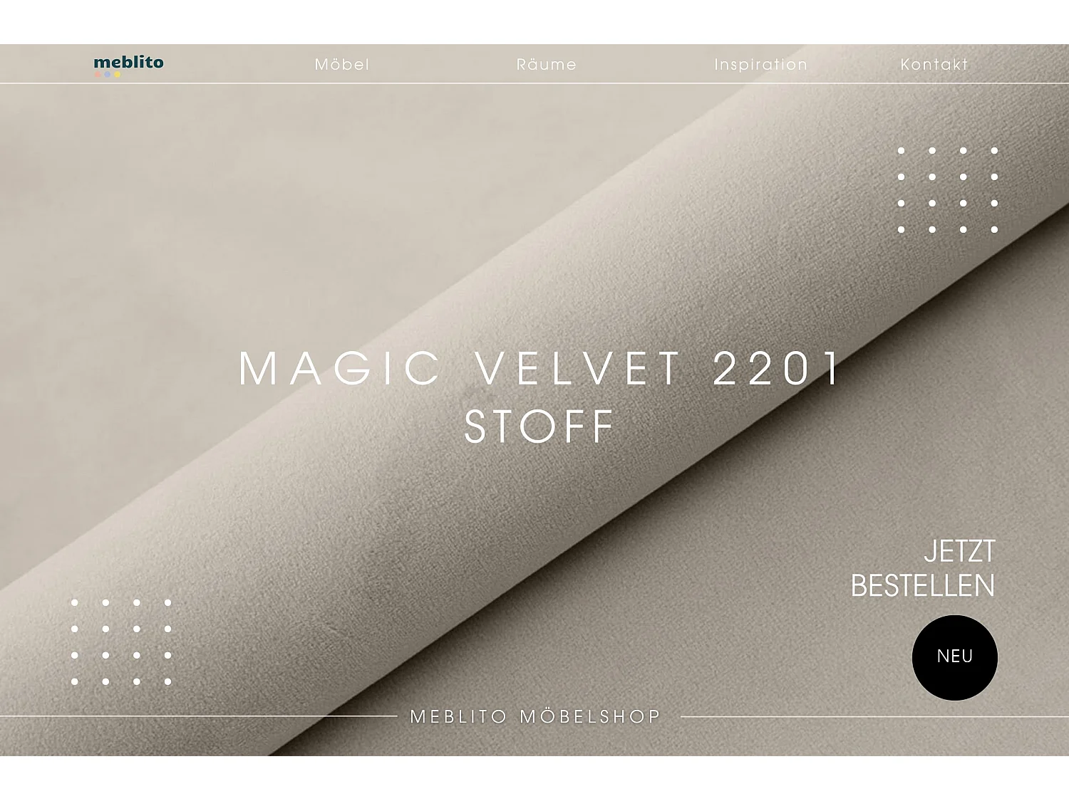 POLSTERBETT aus Velvet Sandvika Matratze Creme 180x200 cm