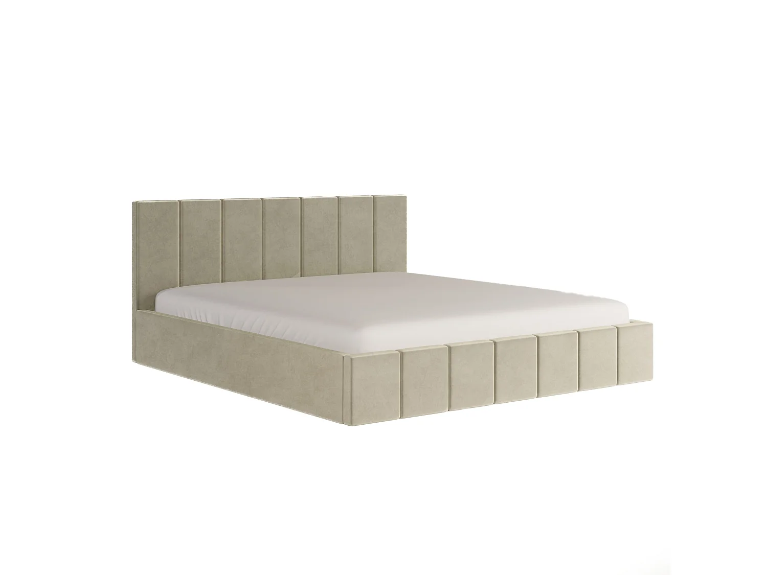 POLSTERBETT aus Velvet Sandvika Matratze Creme 140x200 cm