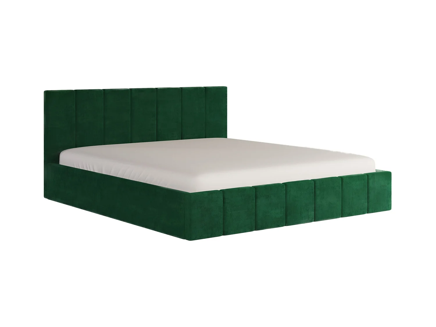 LIT CAPITONNÉ en velours Sandvika avec matelas Vert 180x200 cm