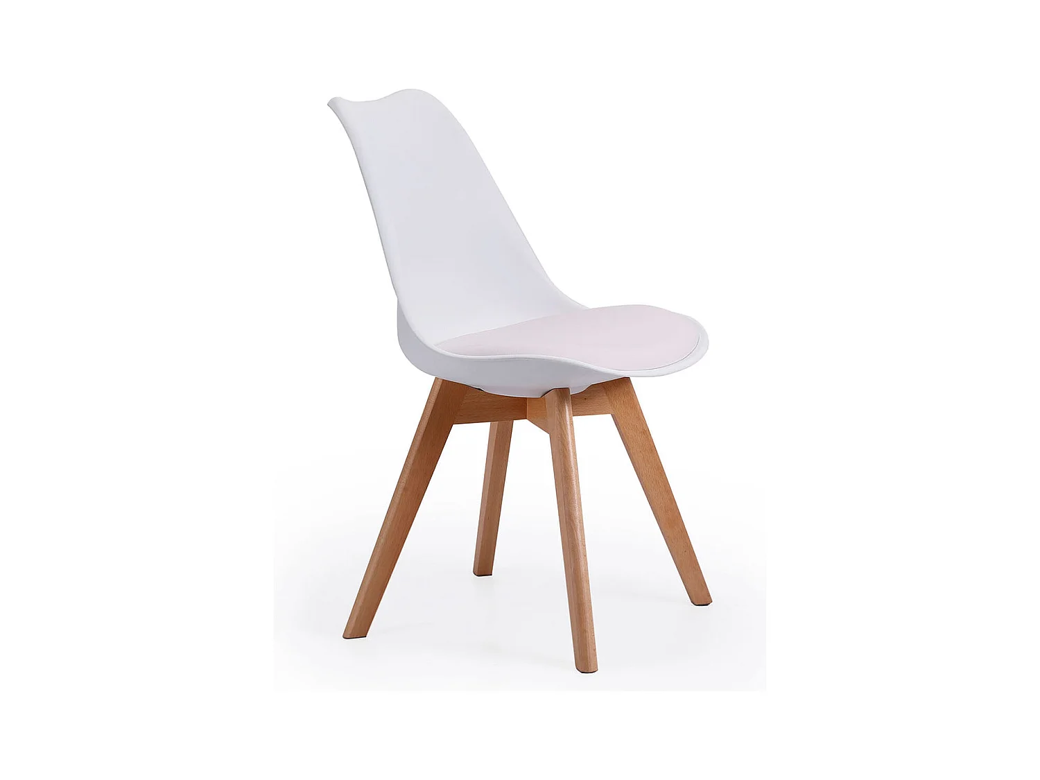 Pack de 4 sillas de comedor Bistro estilo nórdico blanco Adec