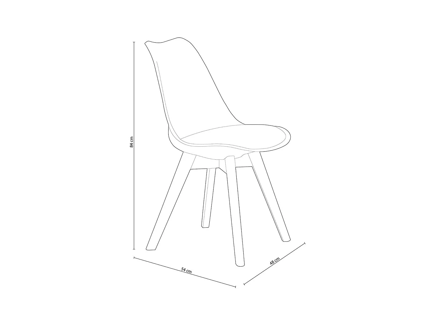 Pack de 4 sillas de comedor Bistro estilo nórdico blanco Adec