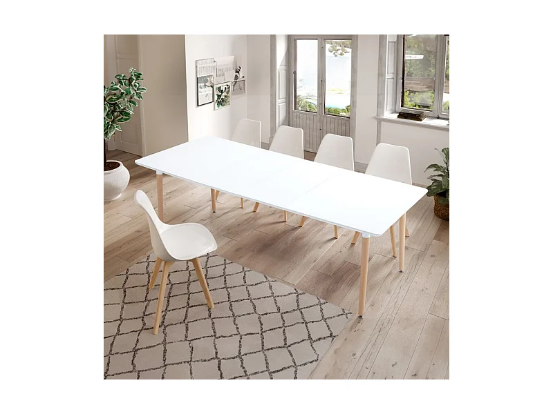 Pack de 4 sillas de comedor Bistro estilo nórdico blanco Adec