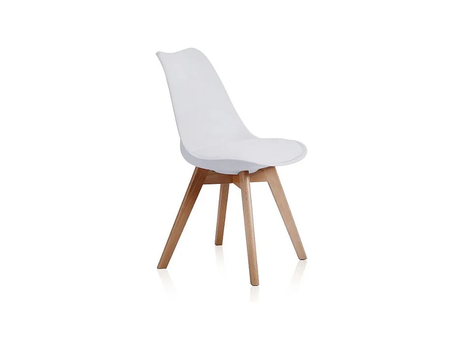 Pack de 4 sillas de comedor Bistro estilo nórdico blanco Adec