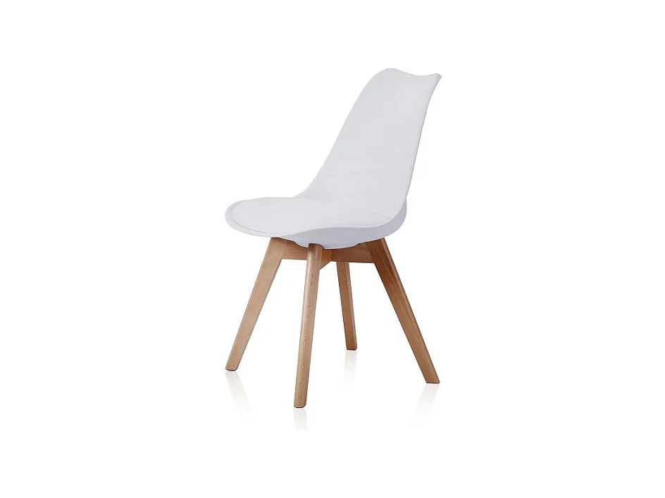 Pack de 4 sillas de comedor Bistro estilo nórdico blanco Adec