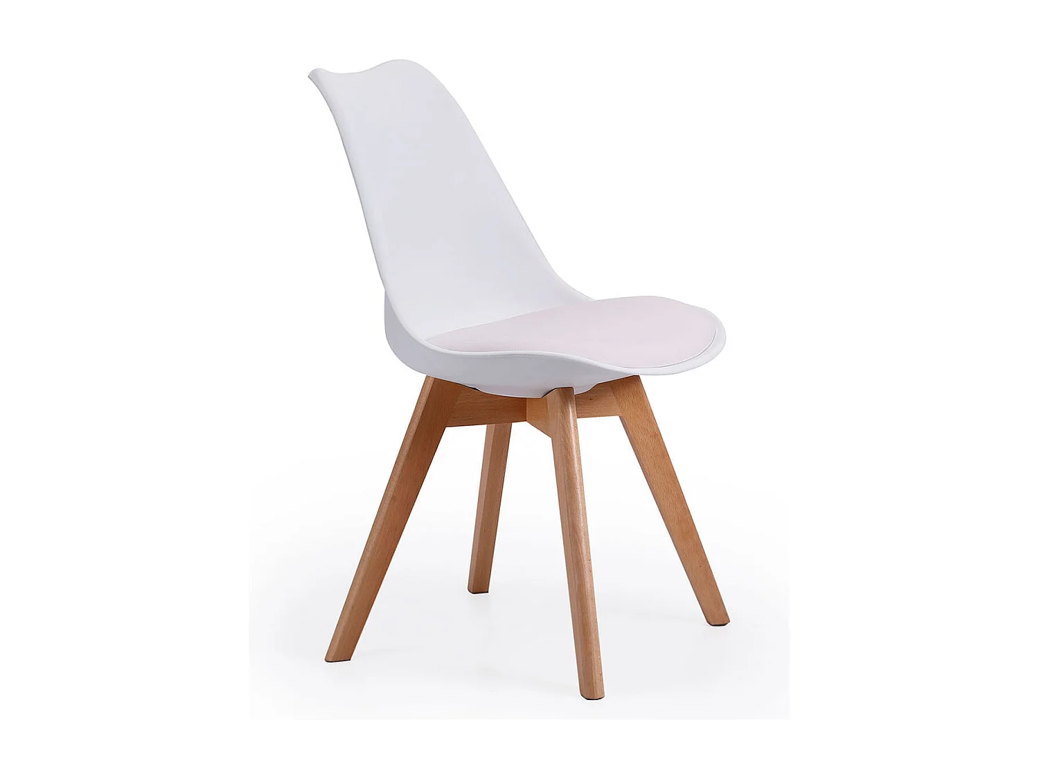 Pack de 4 sillas de comedor Bistro estilo nórdico blanco Adec