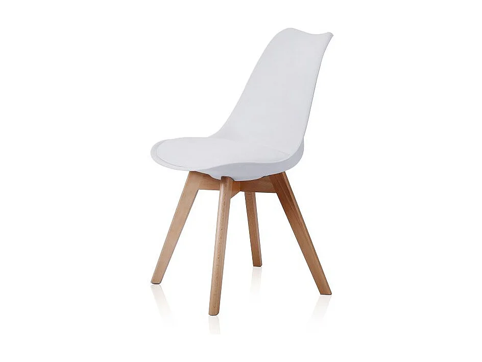 Pack de 4 sillas de comedor Bistro estilo nórdico blanco Adec