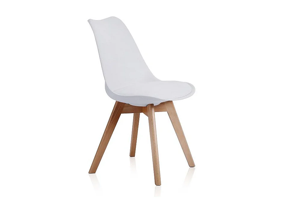 Pack de 4 sillas de comedor Bistro estilo nórdico blanco Adec