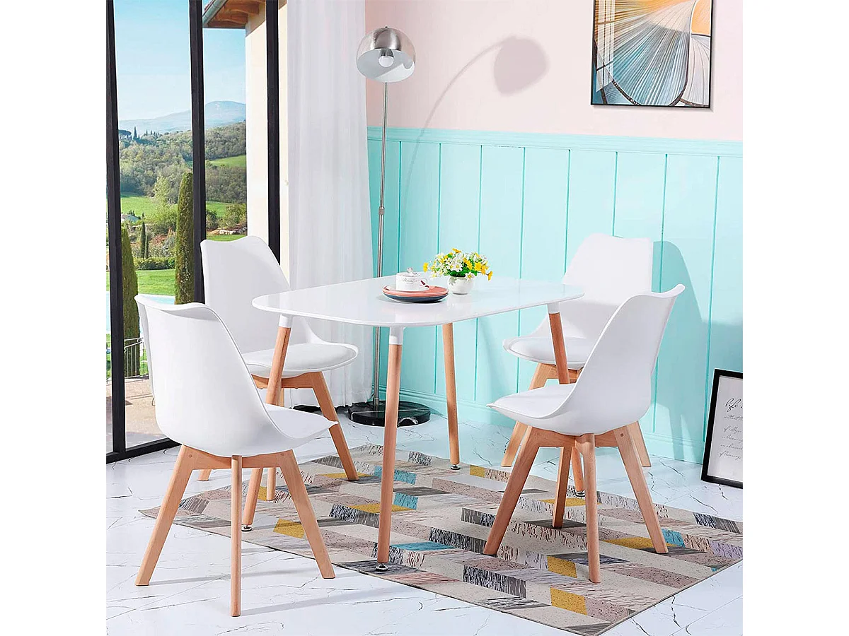 Conjunto de 4 cadeiras de bistrô Blanco