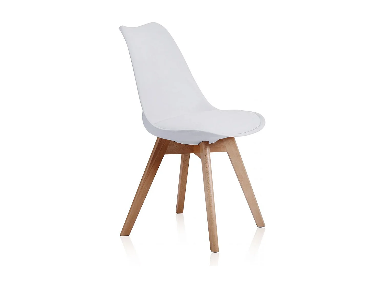 Pack de 4 sillas de comedor Bistro estilo nórdico blanco Adec