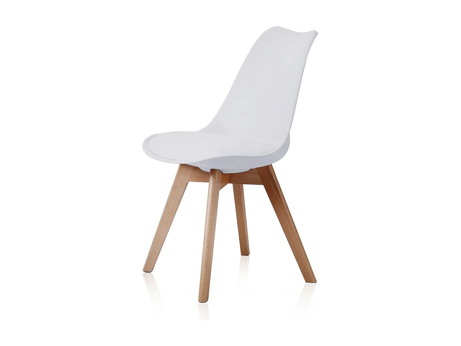 Pack de 4 sillas de comedor Bistro estilo nórdico blanco Adec