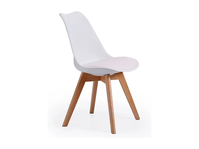 Pack de 4 sillas de comedor Bistro estilo nórdico blanco Adec