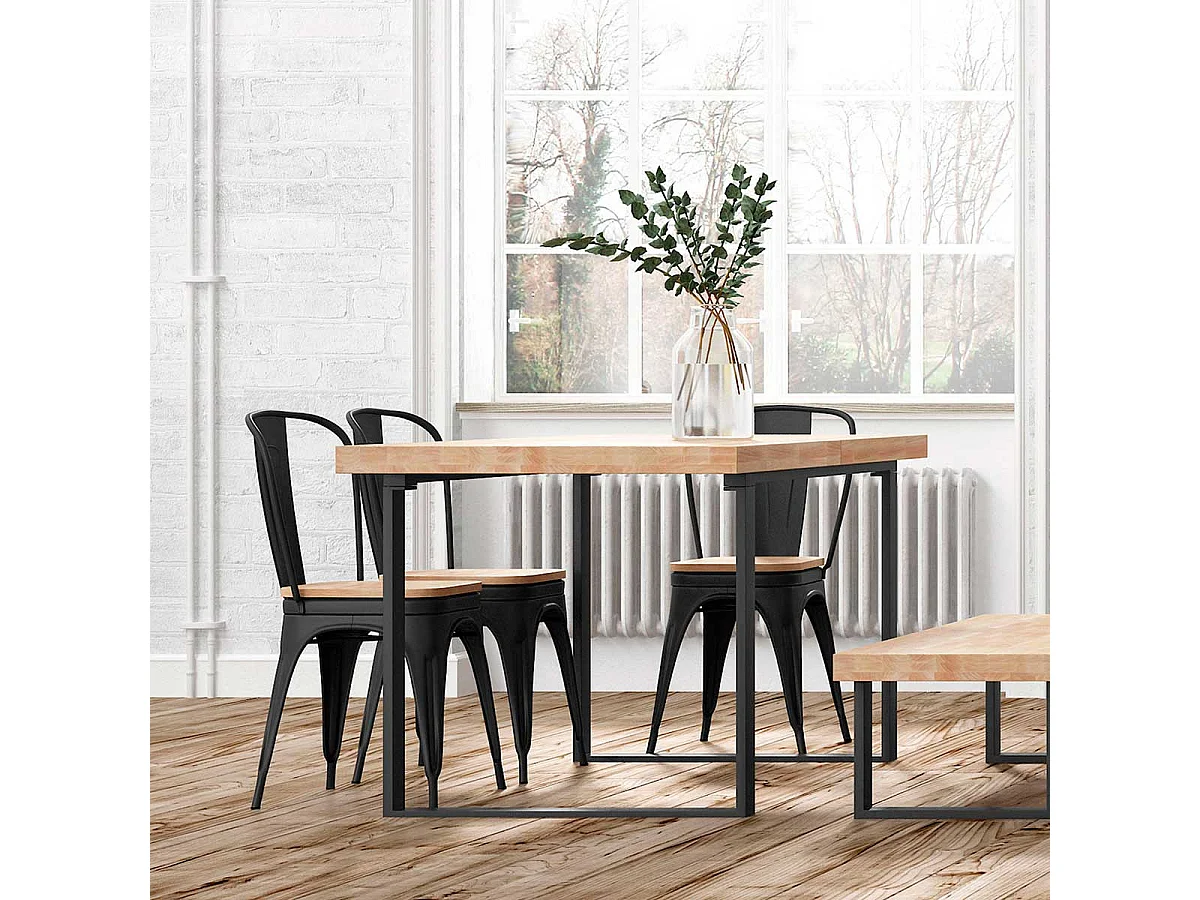 Pack de 4 sillas Tolix roble Nordish/negro 85x45x45 cm Adec