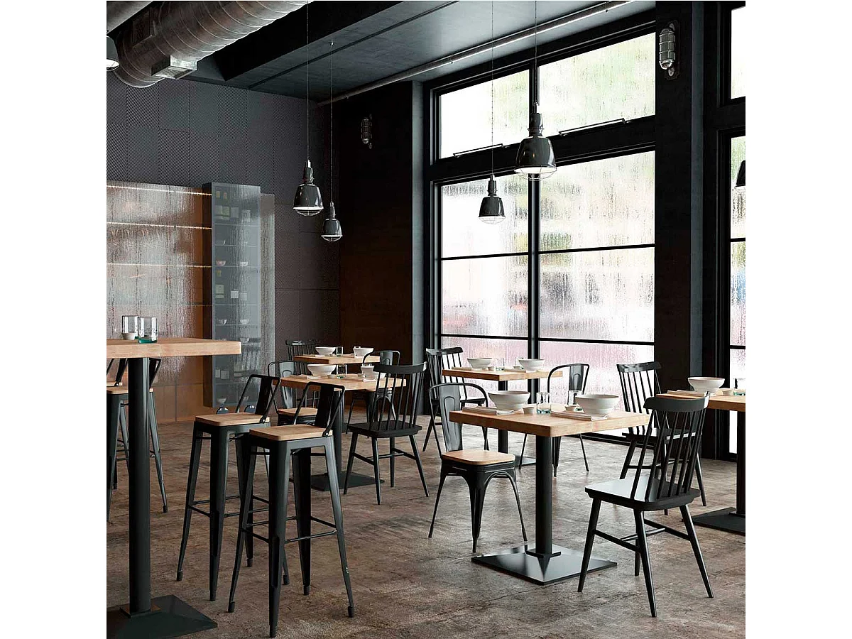 Pack de 4 sillas Tolix roble Nordish/negro 85x45x45 cm Adec