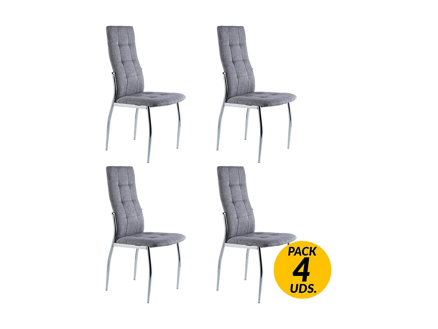 Pack de 4 sillas de comedor Diana gris Adec