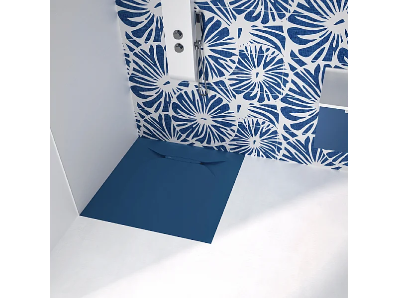 Receveur de douche KINEDO Kinediva extra-plat 90x90 Bleu marine