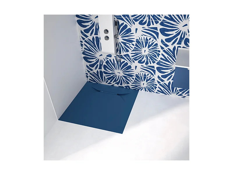 Receveur de douche KINEDO Kinediva extra-plat 100x100 Bleu marine