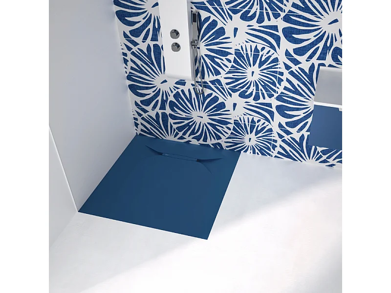 Receveur de douche KINEDO Kinediva extra-plat 100x100 Bleu marine