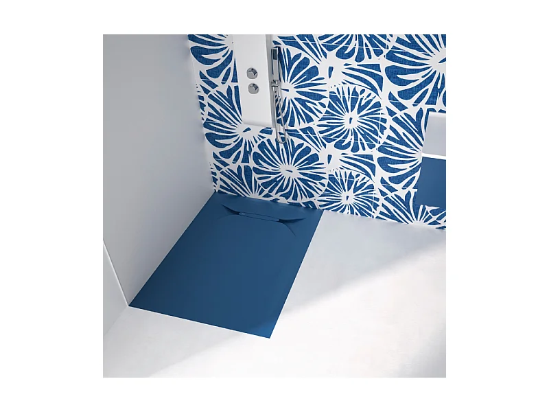 Receveur de douche KINEDO Kinediva extra-plat 100X90 Bleu marine
