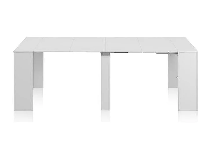 Mesa consola extensible Denis en blanco brillo 50-235 cm Blanco