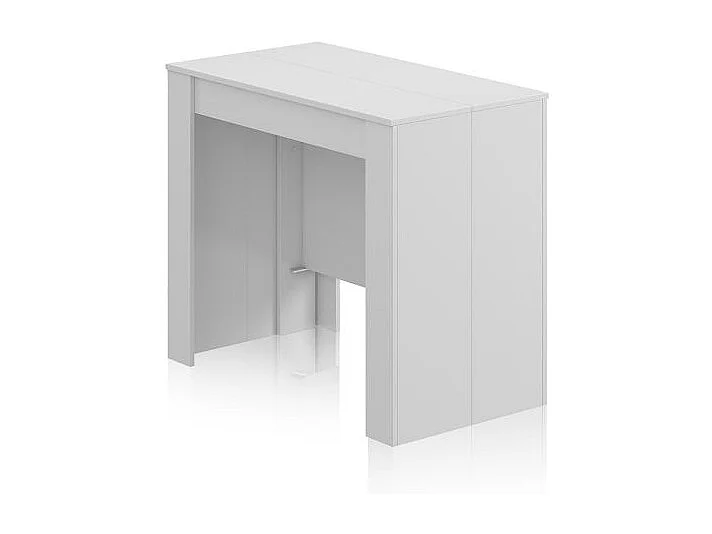Mesa consola extensible Denis en blanco brillo 50-235 cm Blanco