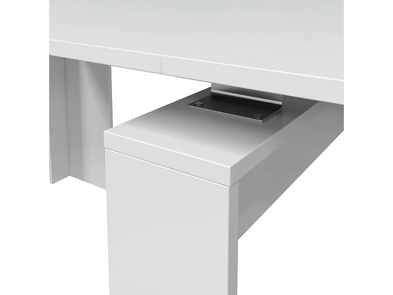 Mesa consola extensible Denis en blanco brillo 50-235 cm Blanco