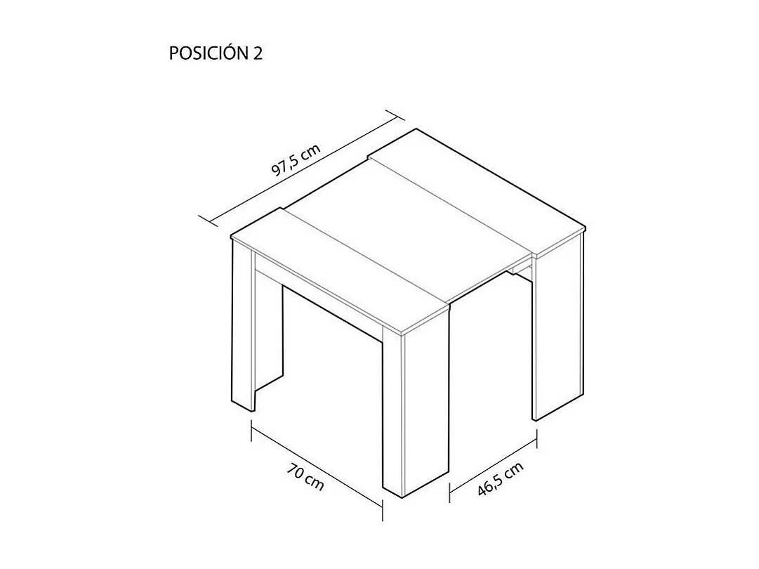 Mesa consola extensible Denis en blanco brillo 50-235 cm Blanco