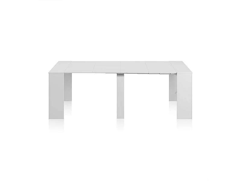 Mesa consola extensible Denis en blanco brillo 50-235 cm Blanco