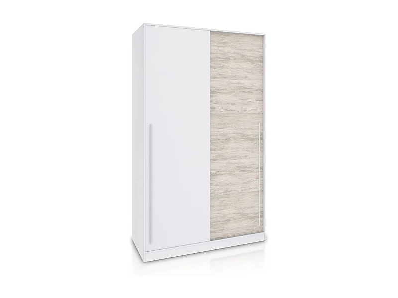 Armario de puertas correderas en blanco mate y blanco velho 120x200 cm Show Blanco Artik (Blanco Mate) – Blanco Velho