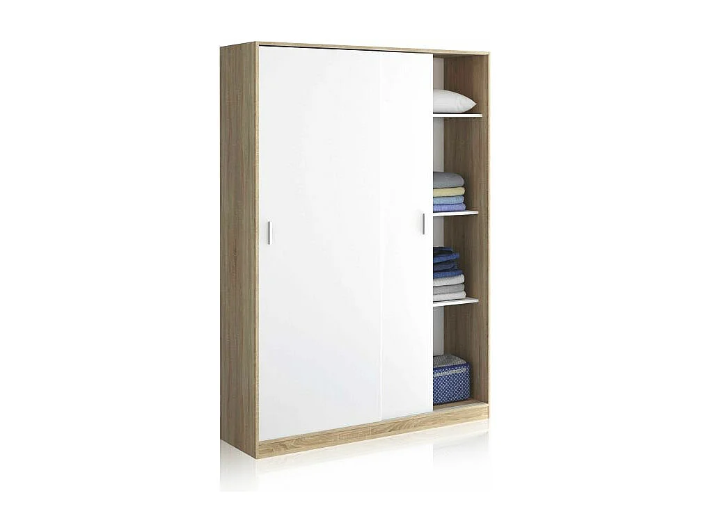 Armario Show 120 Blanco Artik (Blanco Mate) - Roble Canadian