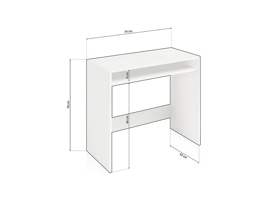 Mesa de escritorio Dax Blanco Alpes