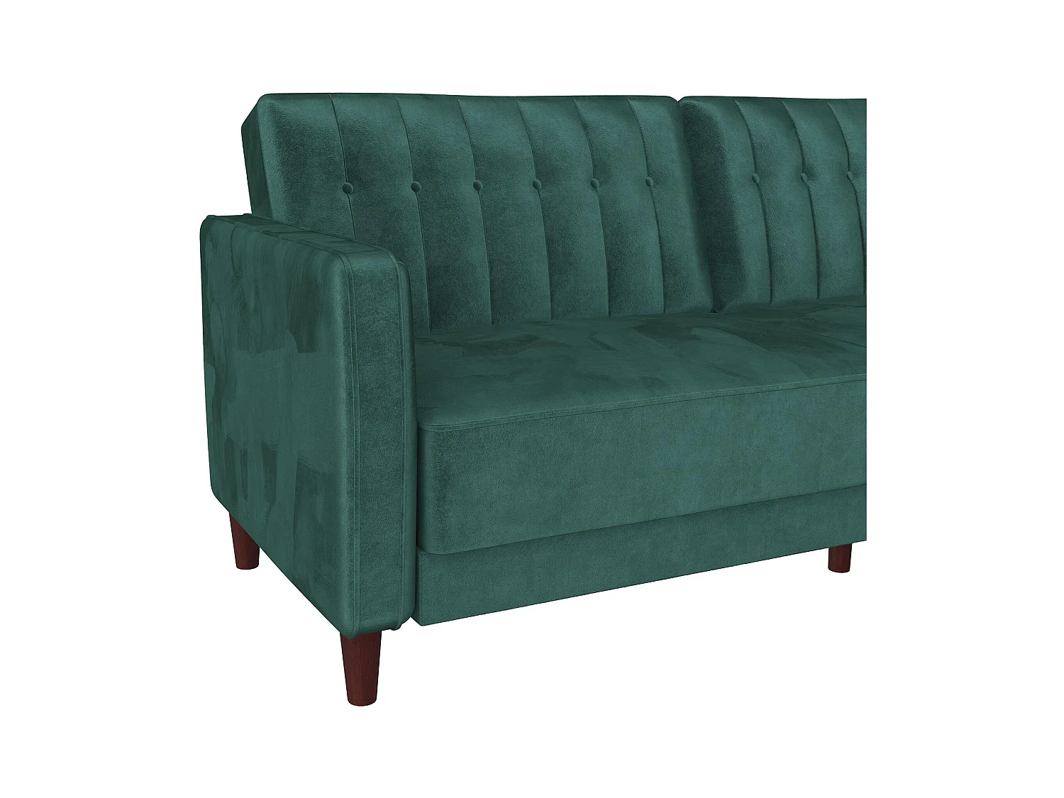 Pin Tufted | Divano letto 3 posti in velluto verde