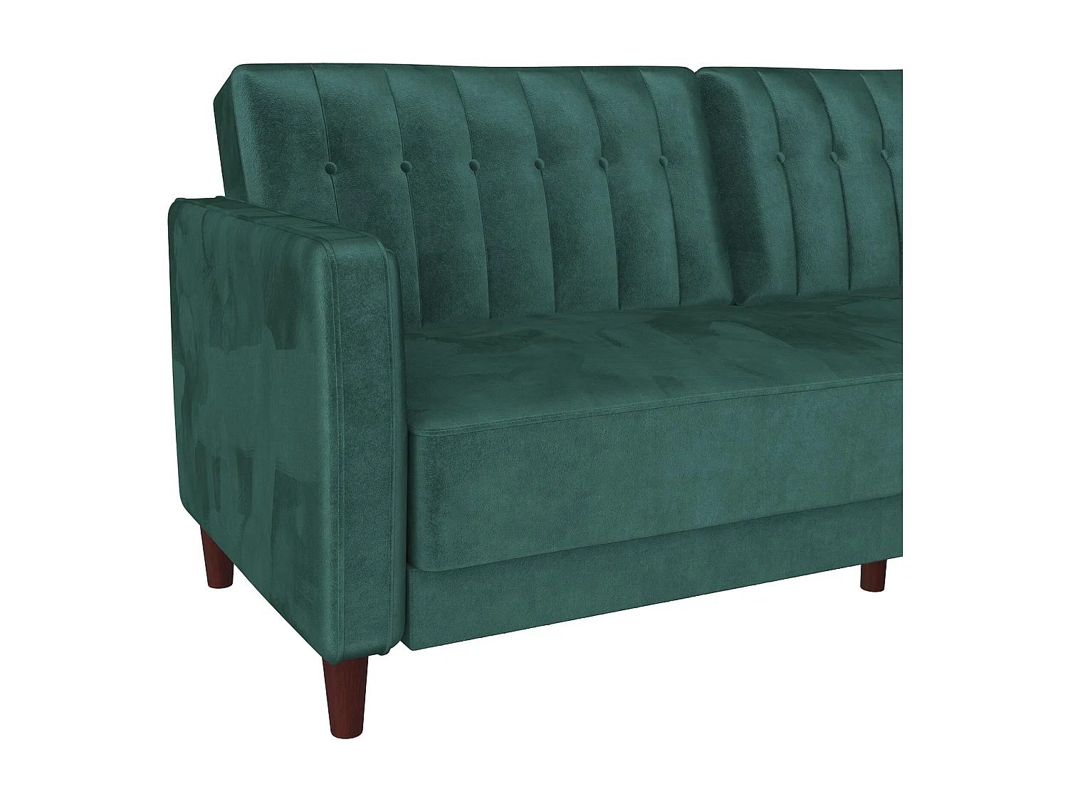 Pin Tufted | Schlafsofa 3-Sitzer aus Samt Grün